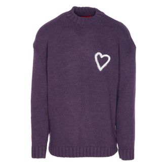 Vision Of Super Heart-embroidered Crewneck Sweater
