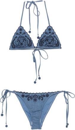 Zimmermann Blue Embroidered Swimwear
