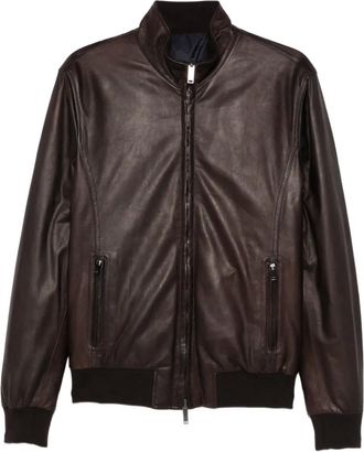 Volfagli Tuscany zip-fastening leather jacket - Brown