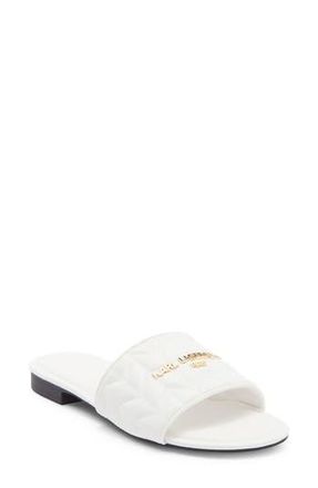 Karl Lagerfeld Cati Quilted Slide Sandal in White at Nordstrom Rack, Size 7.5
