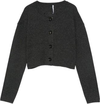 Liviana Conti Cardigan crop Hallie con bottoni - Grigio