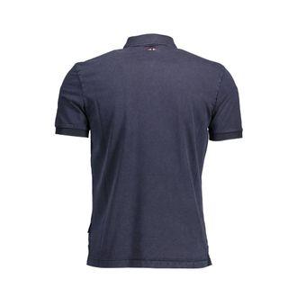 Napapijri Cotton Logo-Embroidered Polo - Blue