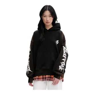 Barrow Sudadera con capucha de algod&oacute;n con estampado de logo - Sweatshirts & Hoodies - Mujer - Negro - M