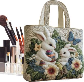 Generic Bunny Bag, Lightweight, Canvas, 30cm, Bunny Tote Bag, Rabbit Handbag, Reusable Carry Design, For Girls Kids Children Outdoor Easter Egg Hunting Party 