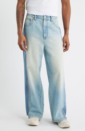 Elwood Wide Leg Reclaimed Denim Jeans in Vanilla Indigo at Nordstrom, Size 30