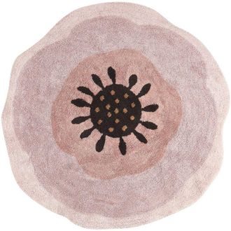 Beliani Tappeto per aree in cotone rotondo &oslash; 140 cm Bambini decorativo Rosa Kharat