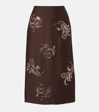 Xu Zhi Sequined midi skirt