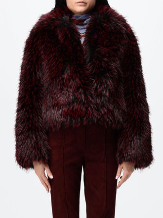 Diane Von F&uuml;rstenberg Giacca cropped doppiopetto in pelliccia sintetica