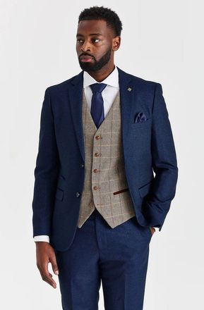 PAUL ANDREW 3 Piece Suit with Tweed Waistcoat Formal Suit Set
