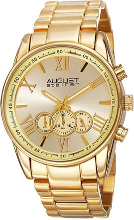 August Steiner Chronograph Quartz Gold Dial Mens Watch AS8163YG