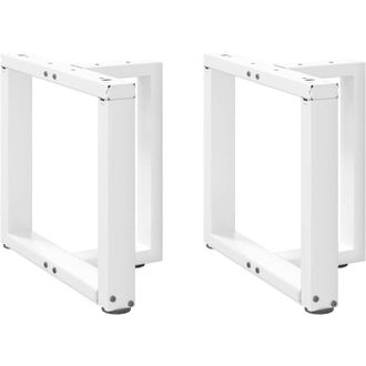 vidaXL Vidaxl - Patas Para Mesa De Centro En Forma De T (2 Unidades), Color Blanco, 50 X 25 X (42-43) Cm, Acero