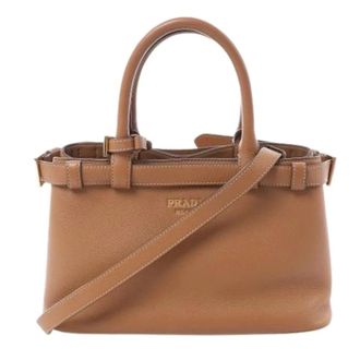 Prada Pre-owned Buckle kleine 2-weg handtas - Dames - Pre-owned - Bruin - Maat: ONE Size Leer