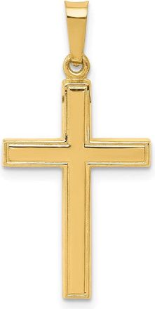 Diamond2Deal 14k Yellow Gold Hollow Cross Pendant