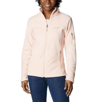 Columbia Womens Fast Trek Fleece Vest Old II Jacket, Peach Blossom, 1X