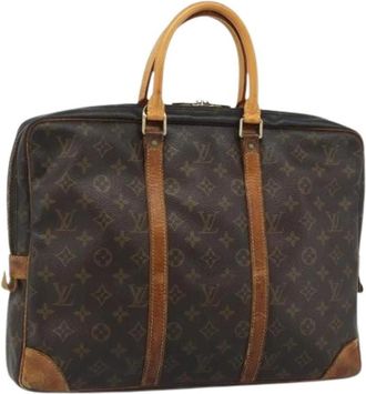Louis Vuitton Pre-owned Monogram Business Bag - Dames - Vintage Handtas - Bruin - ONE Size - Leer - Vintage