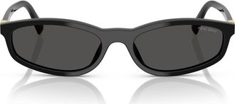 Miu Miu 54mm Irregular Sunglasses in Black /Dark Grey at Nordstrom