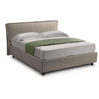Dmora Letto Matrimoniale Brolo, Sfoderabile, Contenitore Made in Italy, Grigio Tortora