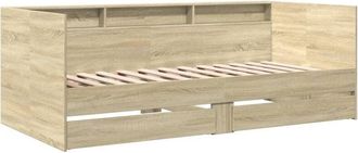 vidaXL Sofá cama con cajones sin colchón roble Sonoma 75x190 cm Vidaxl