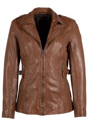 Mauritius Womens Yellie Leather Jacket In Cognac