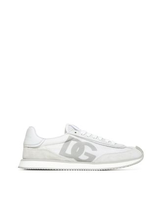 Dolce & Gabbana Two-tone Suede And Mesh Dg Aria Sneakers