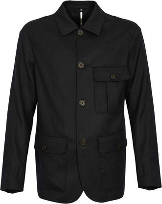 Emporio Armani Wool Twill Shirt Jacket
