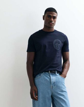 GANT T-shirt a maniche corte blu scuro con grafica