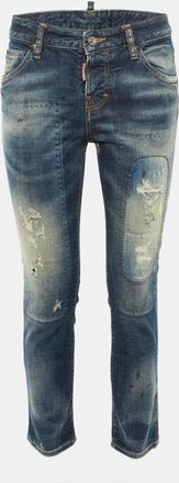 Dsquared2 Blue Denim Distressed Slim Fit Jeans S Waist