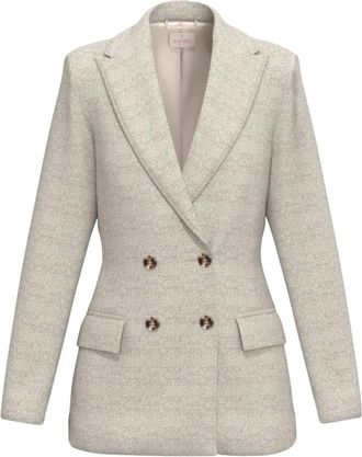 Emme Di Marella Materia Double-breasted Jacket - Dames - Blazers - Beige - L - Katoen - Jassen