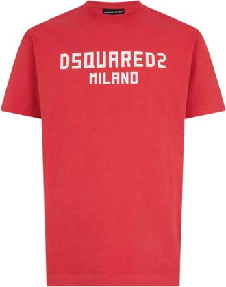 Dsquared2 Red Crewneck Logo T-Shirt