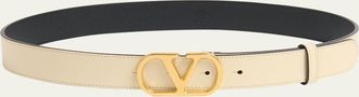 Valentino Garavani VLogo Signature Leather Belt, 30mm