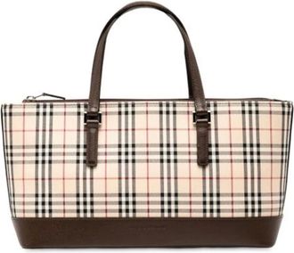 Burberry Pre-owned Tote Bags, female, Beige, Size: ONE SIZE Pre-owned House Check Tote