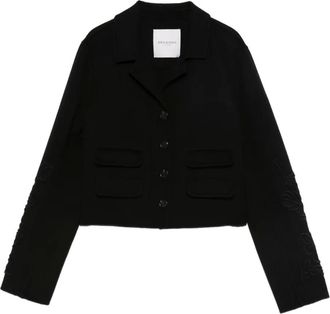 Ermanno Scervino Giacca crop con ricamo - Nero