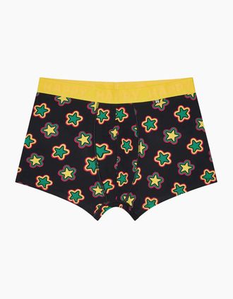 Happy Socks Mens Stars Short Boxer, Yellow - Black - Size: 35/34/32
