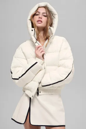 Alo | Aspen Love Puffer Jacket in Ivory White, Size: Medium