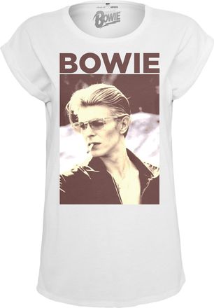 Mister Tee Damen Ladies David Bowie T-Shirts, White, XL