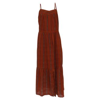 BA&SH Ba & sh Kyo Tiered Maxi Dress In Orange Cotton