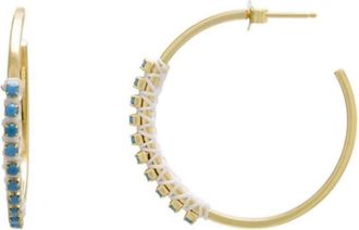 Athra Womens 925 Sterling Silver 35 Mm Hoop Earrings In Gold