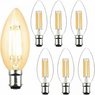 OEM Bombilla Led De Filamento De 4w C35 B15 No Regulable, Estilo Vela, Blanco C&aacute;lido De 2700k, Equivalente A Una Bombilla Incandescente De 40w, &Aacute;ngulo De 