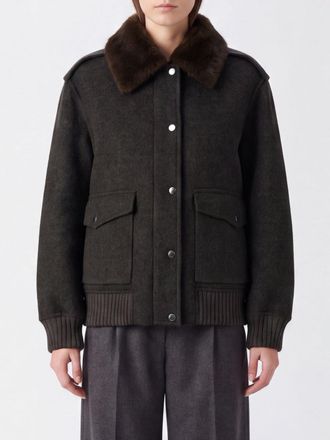 P.A.R.O.S.H. P. A.R. O.S. H. Bomber in pura lana con collo in pelliccia e mostrine