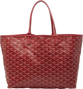 Goyard Red Color Leather Handbag Tote Bag (Pre-Owned)