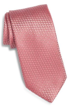 Canali Geometric Silk Tie in Pink at Nordstrom