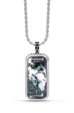 LuvMyJewelry Tree Agate Sterling Silver Men Tag Necklace at Nordstrom