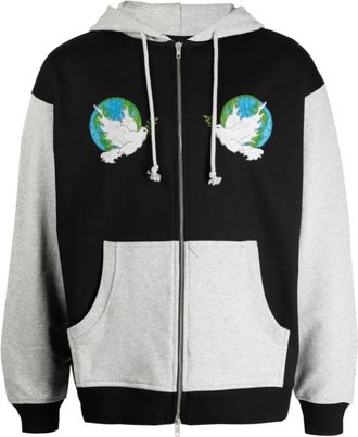 Rassvet Katoenen Kleur-Blok Jas met Applicatiedetails - Heren - Vesten met rits - Veelkleurig - M - Katoen - Hoodies & sweatvesten