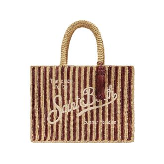 MC2 Saint Barth Rectangular Woven Tote Bag with Textured Logo