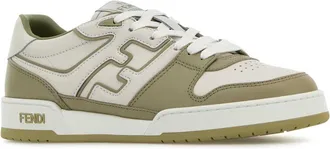 Fendi Mens Match Sneakers Green Leather