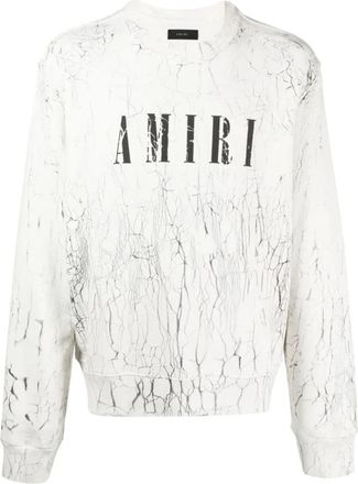 Amiri Sweatshirts, male, White, M, Cracked Dye Core Logo Sweatshirt