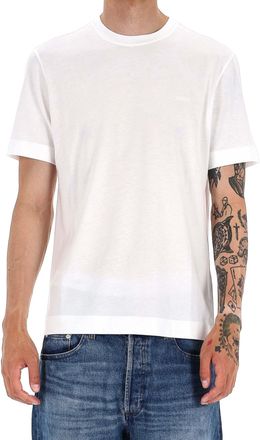 Ermenegildo Zegna Premium White Cotton Jersey T-Shirt with Subtle Embroidery