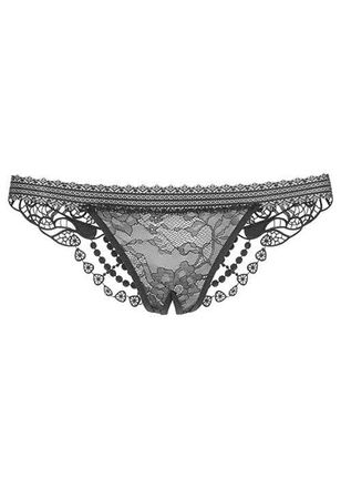 Lascana Womens Embroidered Lace Thong in Black at Nordstrom, Size 2