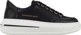 Alexander Smith Lancaster Vrouw in zwart leer en hak met microstuds - Dames - Sneakers - Zwart - 40 EU - Leer - Schoenen