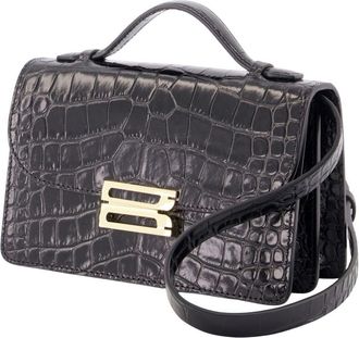 Victoria Beckham Womens Dorian Small Shoulder Bag - Victoria Beckham Leather Black Calfskin Shoulder-Hobo-Bags